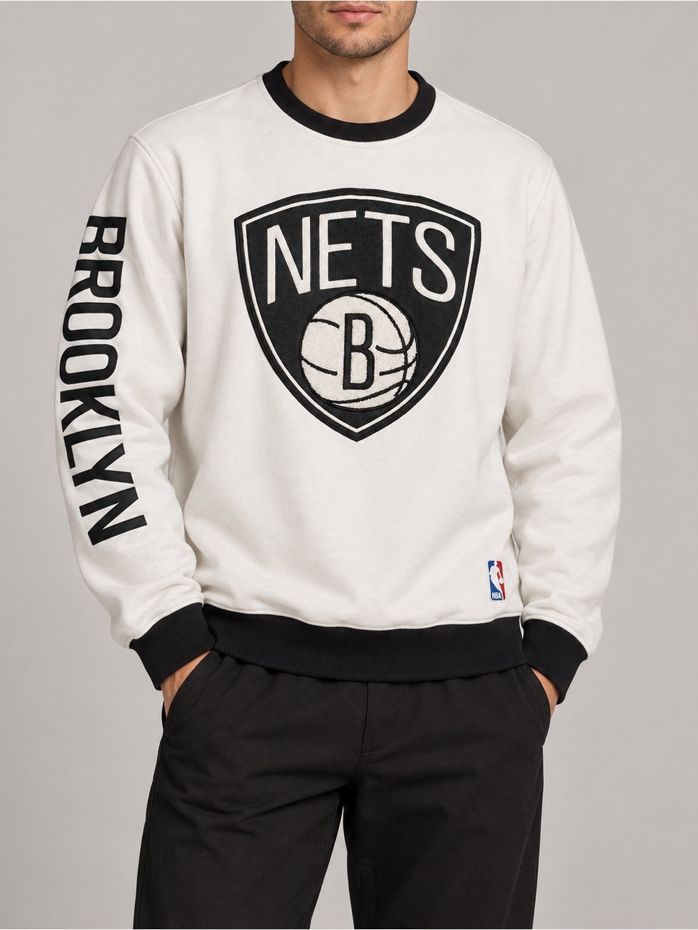 Adidas Originals Brooklyn Nets NBA Crewneck Sweatshirt Size Large